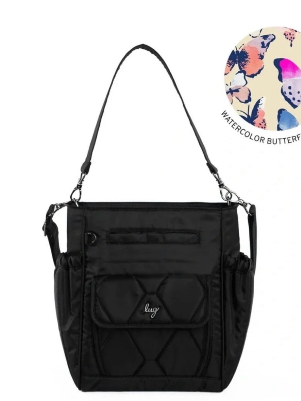 Lug Toss Convertible Crossbody Bag. BLACK. NWT